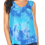 Floral V Neck Pleated Flowy Tank Top - Nadorine (Us Only)