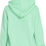 Women Quilted Sweatshirt, Casual Hoodies Pullover with Long Sleeve Hooded Sweatshirt (Us Only)