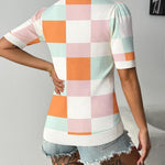 Nadorine Short Sleeve Sweaters Soft Casual V Neck Pullover Tops