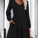Nadorine Women's Long-Sleeve V-Neck Winter Dress (DE Only)