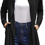 Hooded Long Cardigans Maxi Cardigan with Hood Open Front Lightweight Duster Coat with Pocket - Nadorine (Us Only)