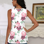 Nadorine Tank Tops Square Neck Loose Fit Side Split Flowy Shirts