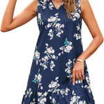 Nadorine Summer Dress Women's Sleeveless V-Neck T-Shirt (DE Only)