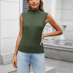Nadorine Women's 2024 Mock Turtle Neck Sweater Vest