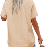 Nadorine Blouse Shirt Blouse Short Sleeve 100% Cotton Shirts (DE Only)