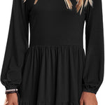 Nadorine Women's Long Sleeve Elegant Ruffle Dresses