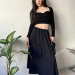 Nadorine Skirt Long Elegant Skirts High Waist Maxi Skirt (DE Only)
