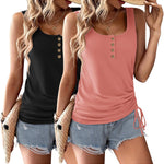 Zeagoo Womens Tank Tops 2 Pack U Neck Sleeveless Tops