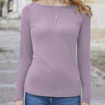 Zeagoo Women's T-Shirt Ribbed Long Sleeve Shirts (DE Only)