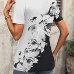 Nadorine Short Sleeve Shirts Dressy Tops with Pleats