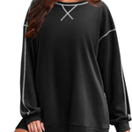 Nadorine Women's Oversized Sweatshirts Hoodies Side Zipper Pullover