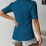 Nadorine Short Sleeve Sweaters Soft Casual V Neck Pullover Tops