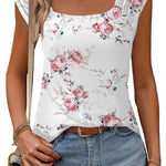 Nadorine Square Neck Casual Cap Sleeve Shirt