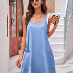Nadorine Spaghetti Strap Dress Casual V Neck Beach Dress (DE Only)