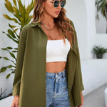 Nadorine Cotton Button Down Shirts Long Sleeve V Neck Tops