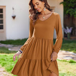 Nadorine Women's Long-Sleeve V-Neck Winter Dress (DE Only)