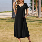 Nadorine Floral Dress Short Sleeve Beach Dress