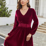 Nadorine Women's Elegant Velvet Dress Winter Dress (DE Only)