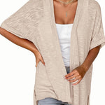 Nadorine 3/4 Sleeve Cardigans Open Front Beach Coverup