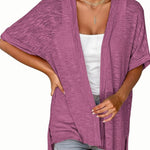 Nadorine 3/4 Sleeve Cardigans Open Front Beach Coverup