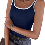 Nadorine 2 Packs Womens Ribbed Tank Tops Square Neck Tops