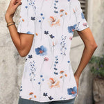 Nadorine Short Sleeve Shirts Dressy Tops with Pleats