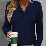 Nadorine Sweaters for Women Long Sleeve Shirts V Neck Knit Pullover