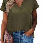 Nadorine Women's Blouses Elegant Chiffon T-Shirt (DE Only)