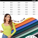 Nadorine Women's Long Sleeve Ribbed Slim Crop Tops