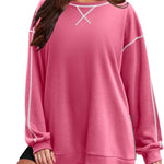 Nadorine Women's Oversized Sweatshirts Hoodies Side Zipper Pullover