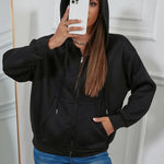 Nadorine Lightweight Hoodies Full Zip Up Oversized Sweatshirts
