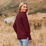 Nadorine Women's Long Sleeve Sweater Casual Ribbed Knit Pullover