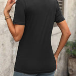 Nadorine Short Sleeve Shirts Dressy Tops with Pleats