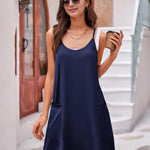 Nadorine Spaghetti Strap Dress Casual V Neck Beach Dress (DE Only)