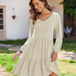 Nadorine Women's Long-Sleeve V-Neck Winter Dress (DE Only)