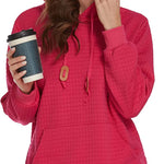 Women Quilted Sweatshirt, Casual Hoodies Pullover with Long Sleeve Hooded Sweatshirt (Us Only)