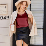 Nadorine Satin Top Women's Elegant Silk Top Basic Blouse (DE Only)