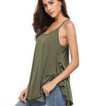 Women Tank Tops Summer Spaghetti Strap Cami Top Shirt Loose Flowy Cotton Racerback Blouses - Nadorine (Us Only)