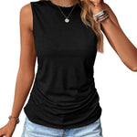 Nadorine Ruched Tank Tops Dressy Casual Shirts