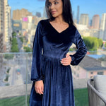 Nadorine Women's Elegant Velvet Dress Winter Dress (DE Only)