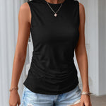 Nadorine Ruched Tank Tops Dressy Casual Shirts
