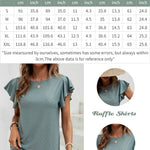 Zeagoo Womens Summer Tops Crewneck Short Sleeve Shirts Casual Basic Ruffle T Shirt Fashion Cute Blouse 2024