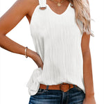 Nadorine Women Summer Tops Cute Tank Tops V Neck 2024 Trendy Fashion Sleeveless Shirts