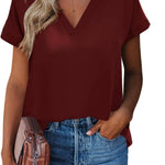 Nadorine Women's Blouses Elegant Chiffon T-Shirt (DE Only)