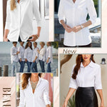 Nadorine Blouse Women's Slim Fit Shirt Cotton Shirt Blouse (DE Only)