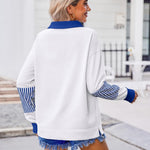 Zeagoo Women's Sweatshirt Striped Long Sleeve Henley Button Tunic Tops