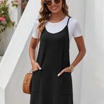 Nadorine Spaghetti Strap Dress Casual V Neck Beach Dress (DE Only)