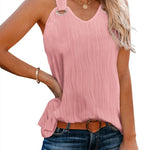Nadorine Women Summer Tops Cute Tank Tops V Neck 2024 Trendy Fashion Sleeveless Shirts