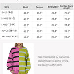 Nadorine Striped Oversized Sweater Color Block Loose Pullover Top
