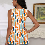 Nadorine Tank Tops Square Neck Loose Fit Side Split Flowy Shirts